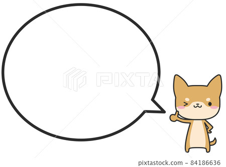 Shiba Inu with his thumbs up and a simple round balloon Shiba Inu with his thumbs up and a simple round balloon 84186636