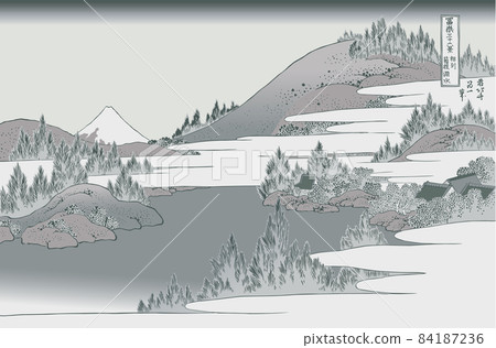 Katsushika Hokusai Image Sagami Hakone Lake Water Titled Silver 84187236