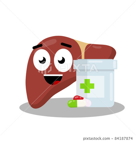Healthy liver and pills. Packing medications for treatment Healthy liver and pills. Packing medications for treatment 84187874