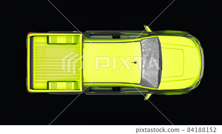 Green pickup car on a black background. 3d rendering. 84188152