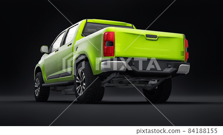 Green pickup car on a black background. 3d rendering. 84188155