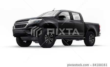Black pickup car on a white background. 3d rendering. 84188161