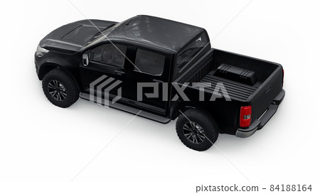 Black pickup car on a white background. 3d rendering. 84188164