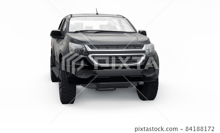 Black pickup car on a white background. 3d rendering. 84188172
