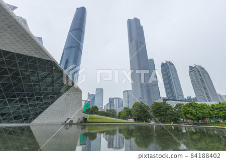 Exterior view of modern Guangzhou Opera House in Guangzhou, China. Exterior view of modern Guangzhou Opera House in Guangzhou, China. 84188402