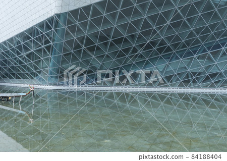 Exterior view of modern Guangzhou Opera House in Guangzhou, China. Exterior view of modern Guangzhou Opera House in Guangzhou, China. 84188404