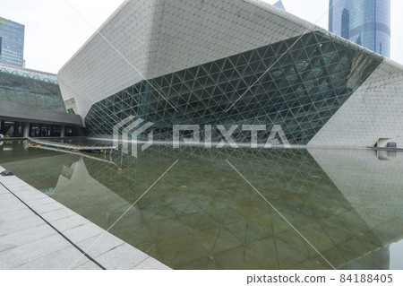 Exterior view of modern Guangzhou Opera House in Guangzhou, China. Exterior view of modern Guangzhou Opera House in Guangzhou, China. 84188405