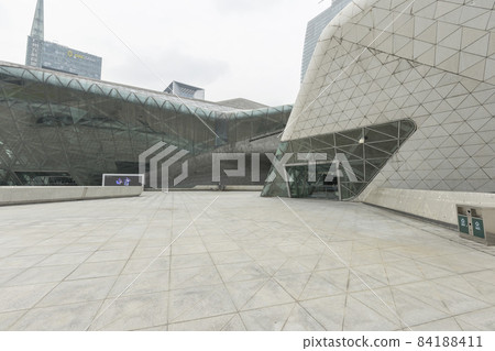 Exterior view of modern Guangzhou Opera House in Guangzhou, China. 84188411