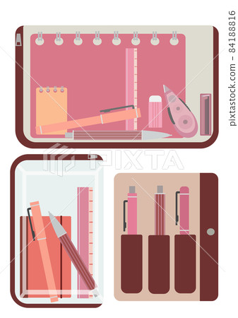 一套裝有溫暖柔和文具的透明盒和一個裝有書寫用具的筆盒 一套裝有溫暖柔和文具的透明盒和一個裝有書寫用具的筆盒 84188816