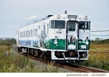 Hidaka Main Line Yufutsu-Hamaatsuma Kiha 40-1706 (Tomakomai) Kamuysaurus (Mukawa Ryu) Reconstruction Train 84188897