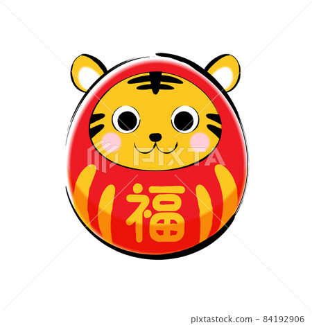 Cute tiger's blessing Dharma Japanese style (red) 84192906
