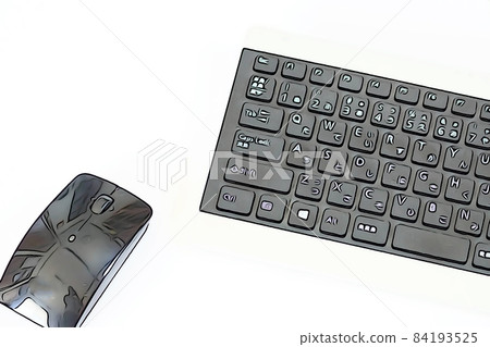 Pastel-like "keyboard and mouse" illustration image 84193525