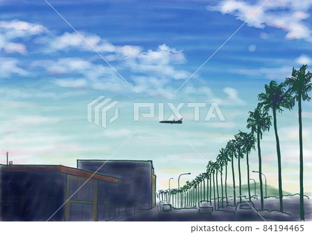 Scenery of an airplane flying in the sky of Miyazaki prefecture 84194465