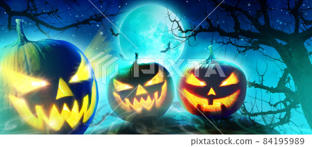 Horror background with full moon in the darkness. Horror background with full moon in the darkness. 84195989