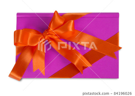 Shiny and satin ribbon. Merry christmas and happy new year greeting card. 84196026