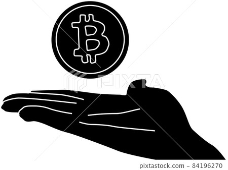 Bitcoin silhouette in the palm Bitcoin silhouette in the palm 84196270