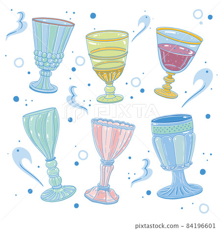 Kaishu classic style high-ranking cup group, illustration Kaishu classic style high-ranking cup group, illustration 84196601