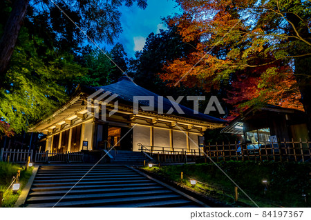 Golden Hall of Autumn Leaves Illuminated at Chusonji Temple (Hiraizumi Town, Iwate Prefecture) Golden Hall of Autumn Leaves Illuminated at Chusonji Temple (Hiraizumi Town, Iwate Prefecture) 84197367