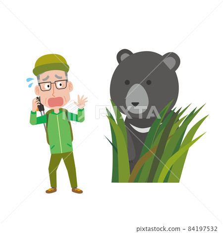 一位老人在爬山時遇到一隻熊 84197532