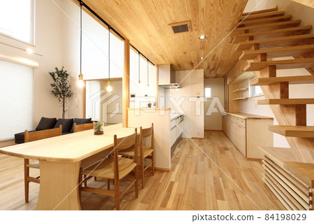 Stylish living dining kitchen image 84198029
