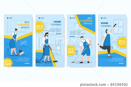 Home Cleaning Service Stories Editable of Square Background Suitable for Social media, Feed, Card, Greetings, Print and Web Internet Ads 84199392