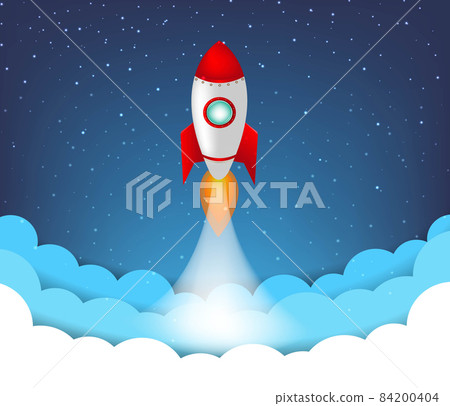 Flat Rocket Icon Startup Concept Poster Flat Rocket Icon Startup Concept Poster 84200404