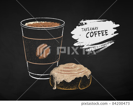 Takeaway Coffee paper cup with Cinnamon Roll Takeaway Coffee paper cup with Cinnamon Roll 84200473