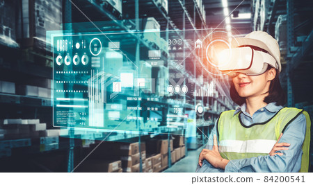 Future virtual reality technology for innovative VR warehouse management Future virtual reality technology for innovative VR warehouse management 84200541
