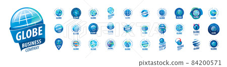 A set of vector logos of the Globe on a white background 84200571