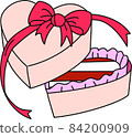Box with ribbon and chocolate material 84200909