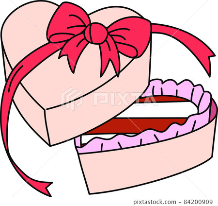 帶絲帶和巧克力材料的盒子 84200909