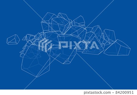 A bunch of stones. 3d illustration 84200951