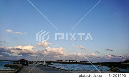 Miyakojima, Okinawa Prefecture Morning Port Kurima Bridge 84201690