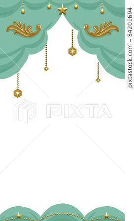 薄荷綠窗簾框 84201694