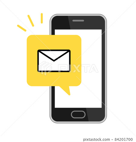 Illustration of a smartphone receiving a message - Stock Illustration ...