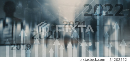 2022 Finacial Technology. Blue Abstract background. Concept for new year 2022 84202332