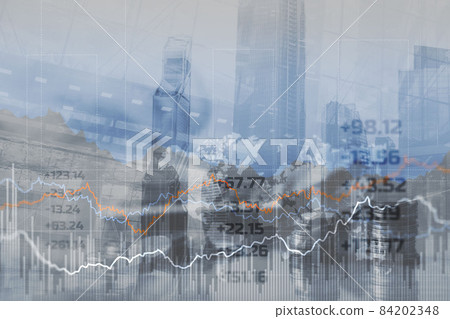 Mixed Media Finance Background. Economy trends city concept 84202348