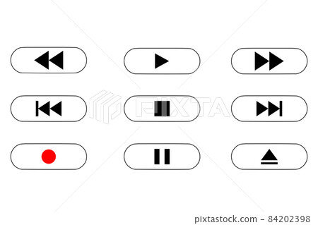Operation button icon set 84202398