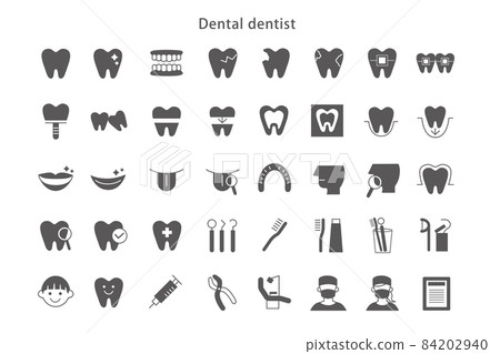 牙科圖標實體彩繪牙科診所插圖材料矢量設計 牙科圖標實體彩繪牙科診所插圖材料矢量設計 84202940