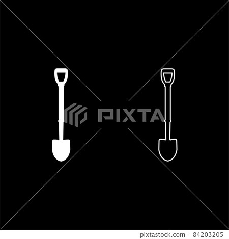Shovel icon white color vector illustration flat style image set 84203205