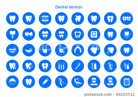 Dental Icon Solid Painted Dental Clinic Illustration Material Vector Design 84203512