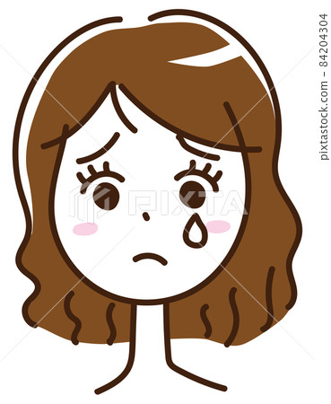 Female face, facial expression, crying face, tears, sad 84204304
