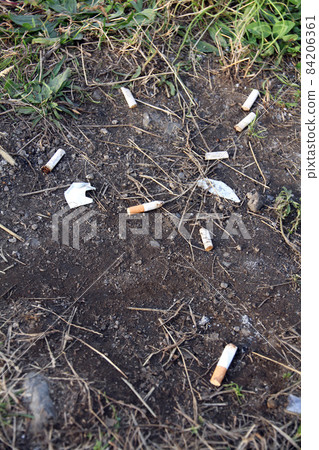公園內煙蒂散落的例子 84206361