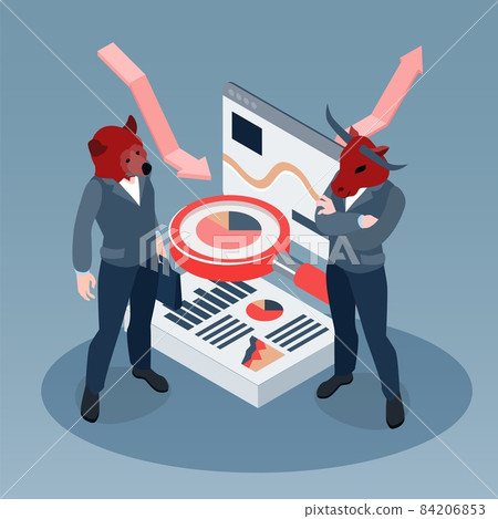 Isometric Investment Animals Composition 84206853