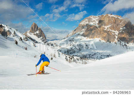 Alpine skier on slope at Cortina 84206963