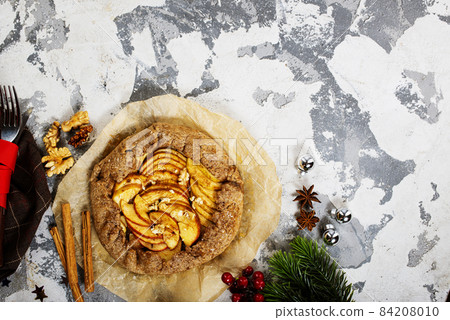 Apple Galette. Homemade sweet pie with apples 84208010