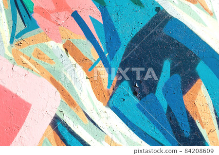 close up of colorful urban wall texture 84208609