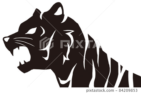 Tiger profile silhouette illustration material 84209853