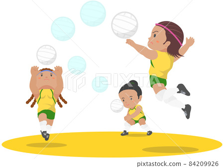Volleyball Receive Toss Spike Girls 84209926