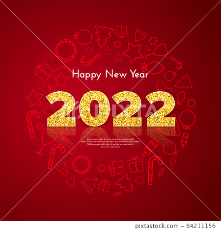 Holiday gift card Happy New Year 2022 84211156